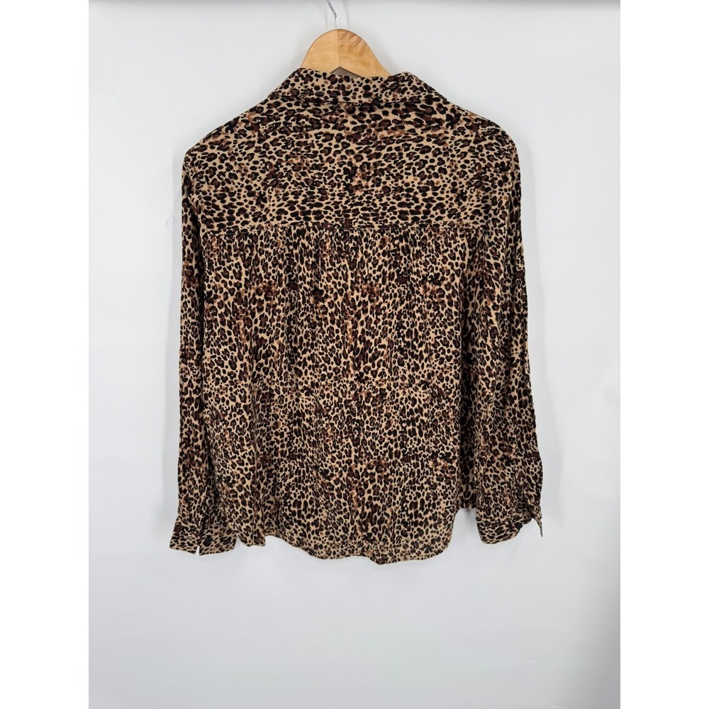 Beach Lunch Lounge Top Womens L Leopard Animal Print Casual Relaxed Art - Picture 2 of 9